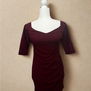 Francesca's Collections Wine Long Sleeve Dress